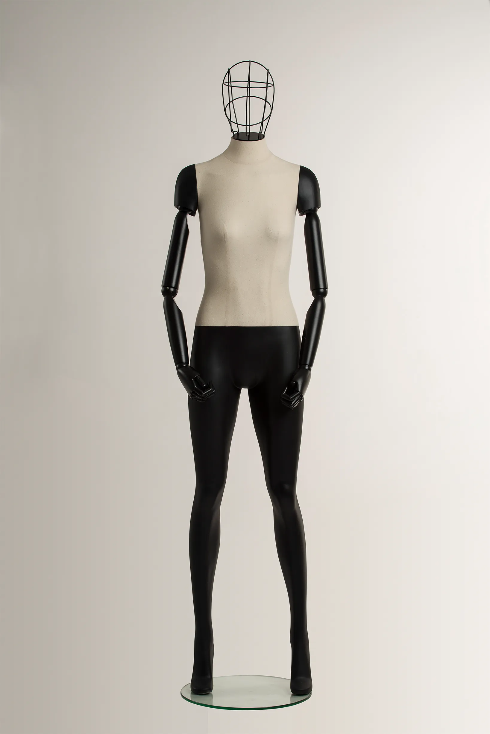 Kally Female Arm Adjustable Metal Head Interchangeable Cloth Standing Mannequin Bulk Wholesale Factory - Morshopfitting (21)