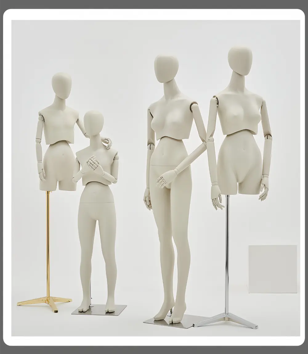 Adjustable Full-Body Mannequin Set with 360° Rotating Waist & Head – Male, Female, Child & Half-Body Styles visual merchandising female and male clothes mannequin Richenmannequin (10) Adjustable Full-Body Mannequin Set with 360° Rotating Waist & Head – Male, Female, Child & Half-Body Styles visual merchandising female and male clothes mannequin Richenmannequin (1)