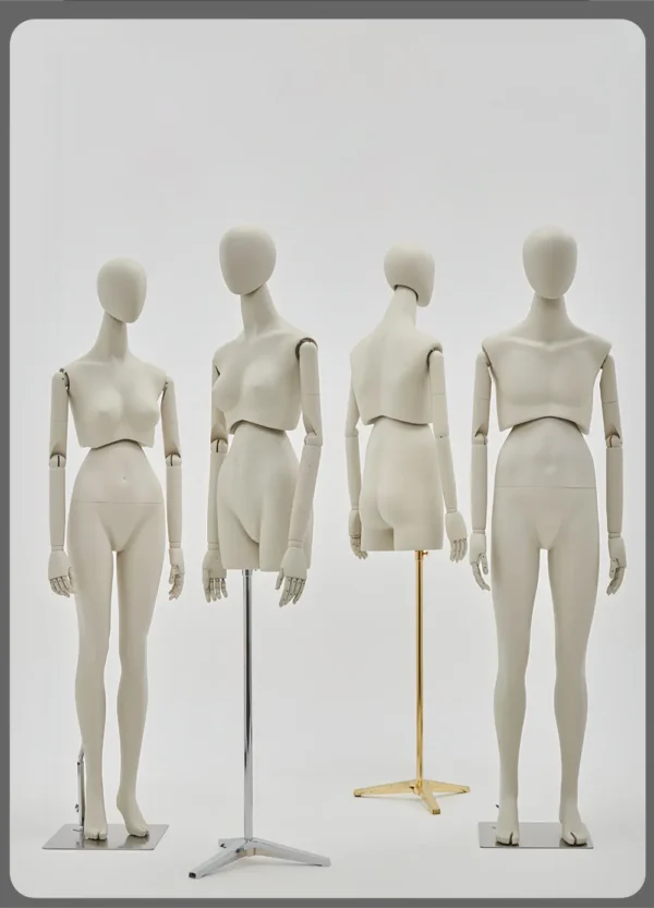 Adjustable Full-Body Mannequin Set with 360° Rotating Waist & Head – Male, Female, Child & Half-Body Styles visual merchandising female and male clothes mannequin Richenmannequin (1)