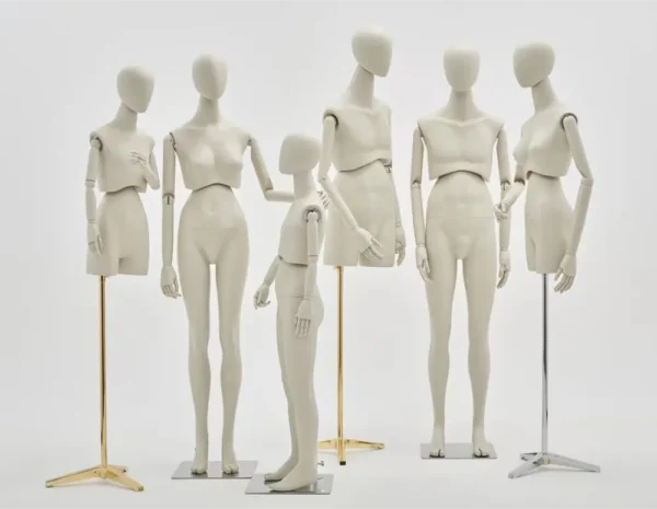 Adjustable Full-Body Mannequin Set with 360° Rotating Waist & Head – Male, Female, Child & Half-Body Styles visual merchandising female and male clothes mannequin Richenmannequin (1)