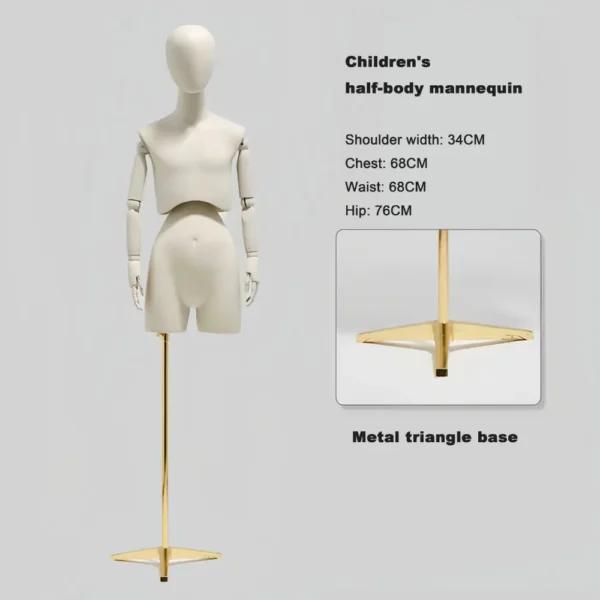 Adjustable Full-Body Mannequin Set with 360° Rotating Waist & Head – Male, Female, Child & Half-Body Styles visual merchandising female and male clothes mannequin Richenmannequin (1)