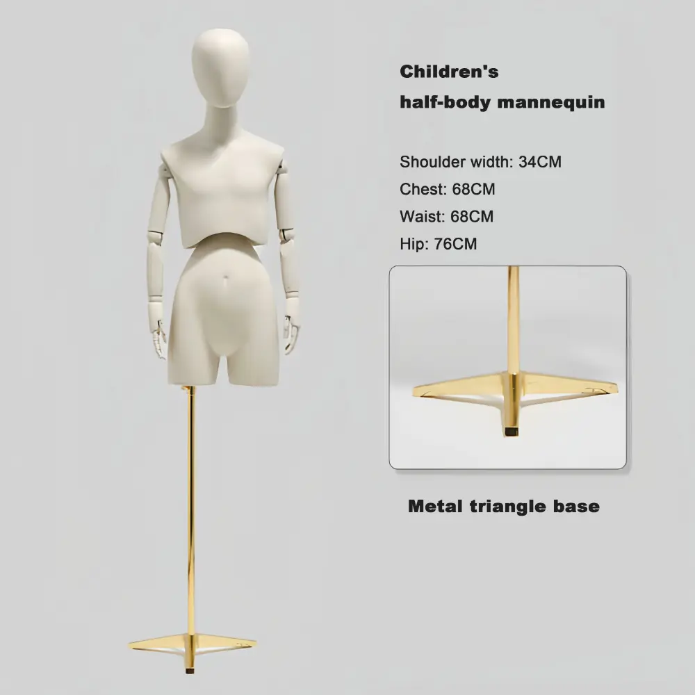 Adjustable Full-Body Mannequin Set with 360° Rotating Waist & Head – Male, Female, Child & Half-Body Styles visual merchandising female and male clothes mannequin Richenmannequin (5) Adjustable Full-Body Mannequin Set with 360° Rotating Waist & Head – Male, Female, Child & Half-Body Styles visual merchandising female and male clothes mannequin Richenmannequin (1)