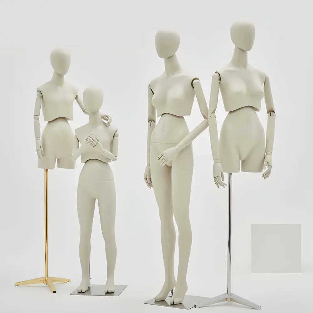 Adjustable Full-Body Mannequin Set with 360° Rotating Waist & Head – Male, Female, Child & Half-Body Styles visual merchandising female and male clothes mannequin Richenmannequin (8) Adjustable Full-Body Mannequin Set with 360° Rotating Waist & Head – Male, Female, Child & Half-Body Styles visual merchandising female and male clothes mannequin Richenmannequin (1)