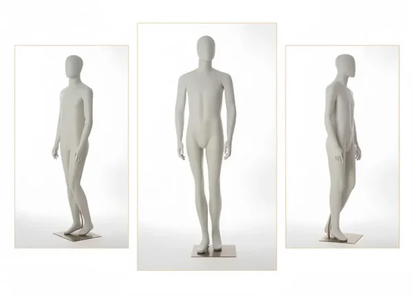 Gray standing seated half-length adjustable male mannequin visual merchandising female and male clothes mannequin for sale in storefront window display Wholesale Bulk Factory Richenma ( (7)