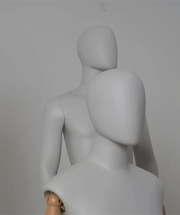 Gray standing seated half-length adjustable male mannequin visual merchandising female and male clothes mannequin for sale in storefront window display Wholesale Bulk Factory Richenma ( (7)