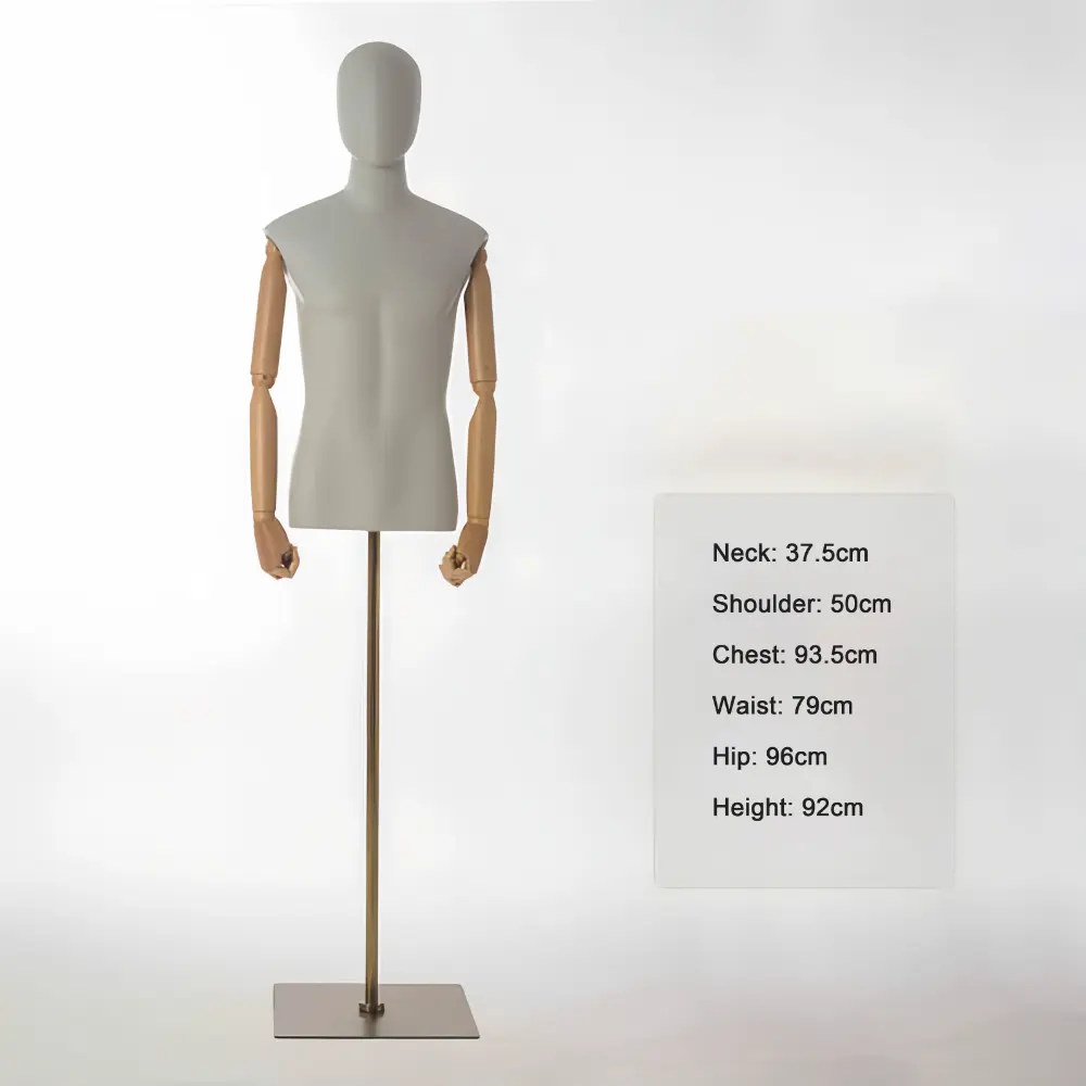 Gray standing seated half-length adjustable male mannequin visual merchandising female and male clothes mannequin for sale in storefront window display Wholesale Bulk Factory Richenma ( (8) Gray standing seated half-length adjustable male mannequin visual merchandising female and male clothes mannequin for sale in storefront window display Wholesale Bulk Factory Richenma ( (7)