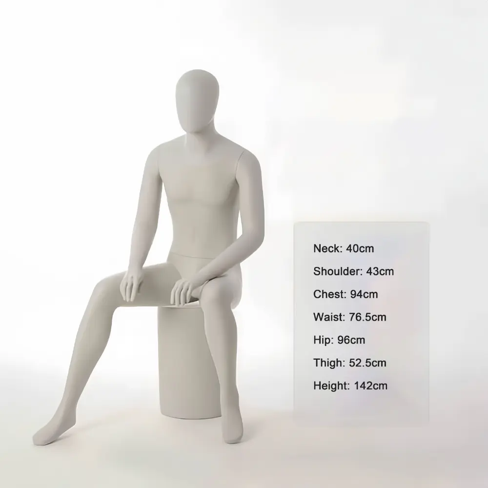 Gray standing seated half-length adjustable male mannequin visual merchandising female and male clothes mannequin for sale in storefront window display Wholesale Bulk Factory Richenma ( (9) Gray standing seated half-length adjustable male mannequin visual merchandising female and male clothes mannequin for sale in storefront window display Wholesale Bulk Factory Richenma ( (7)