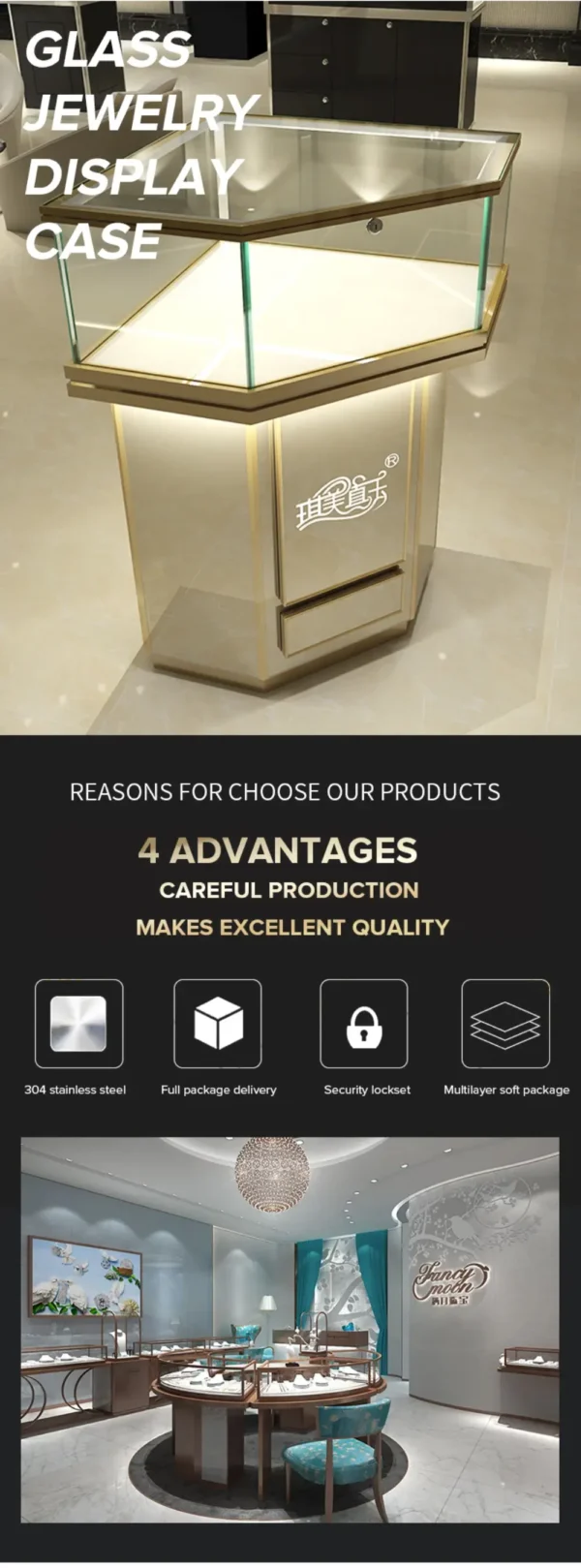 jewellery display stand storage shelves organiz holder craft shows cabinet wholesale (4)