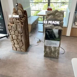 Fiberglass interior Artificial Fake Stone Faux Indoor Landscaping manufactured Rock for Window Display Creative Hollow Rockery boulders Arc'teryx, Saucony, Tanboer and other sport (3)