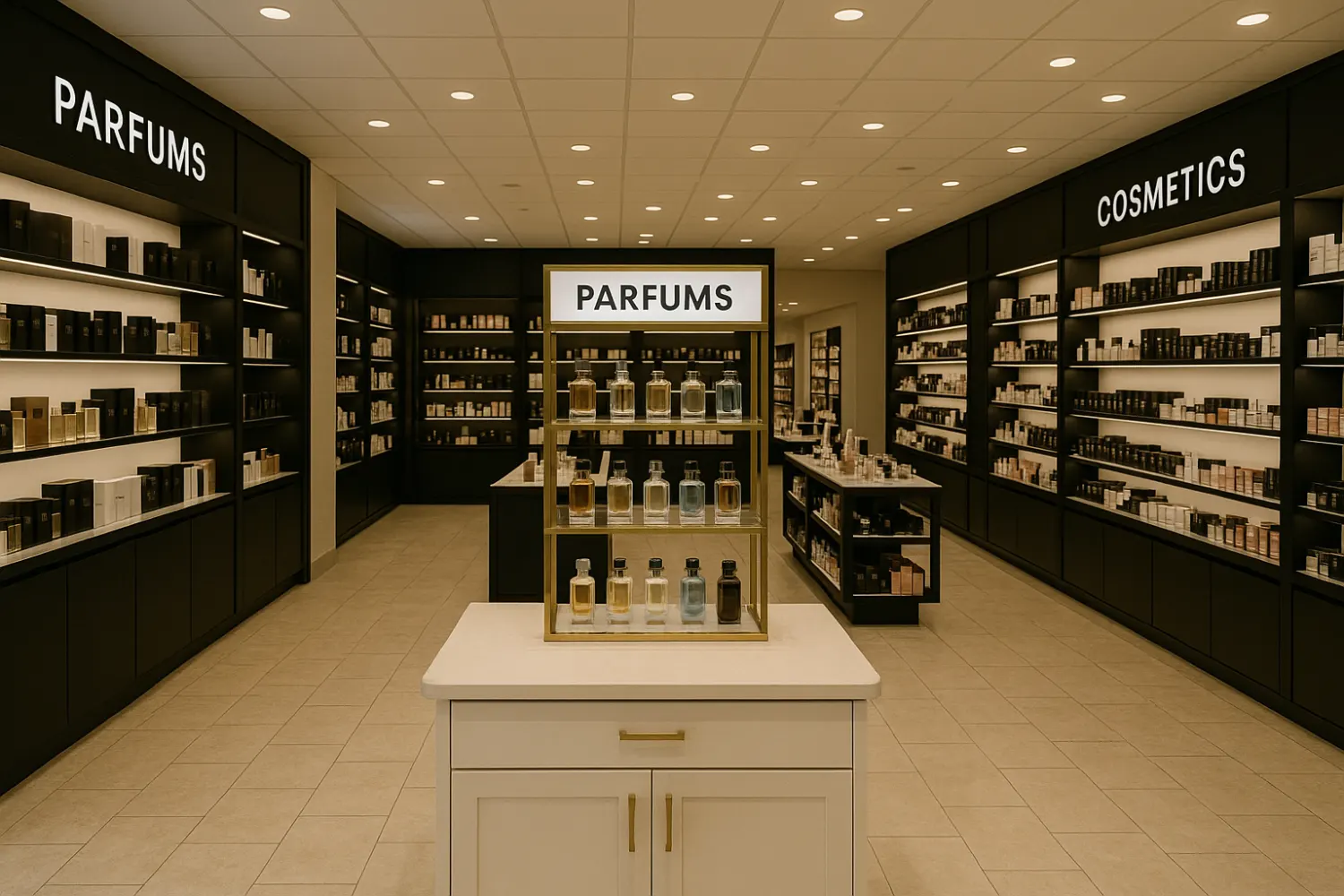 Fragrance counter supporting guided consultation and testing