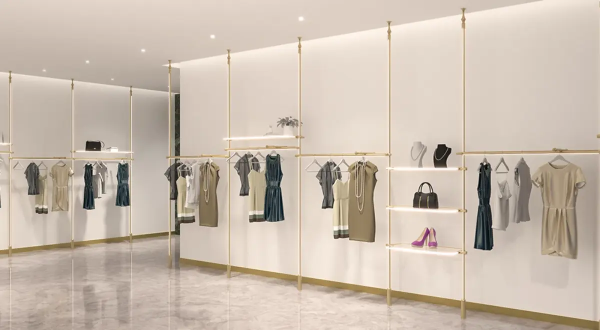 Department store wall system and modular gondola fixtures